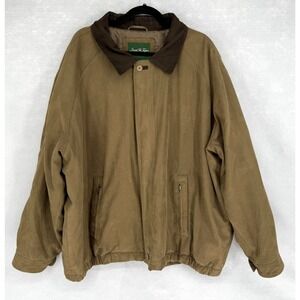 David Taylor Collection Jacket Mens 3XL Brown Microfiber Bomber Zip Pockets